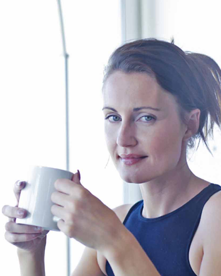 Woman with mug